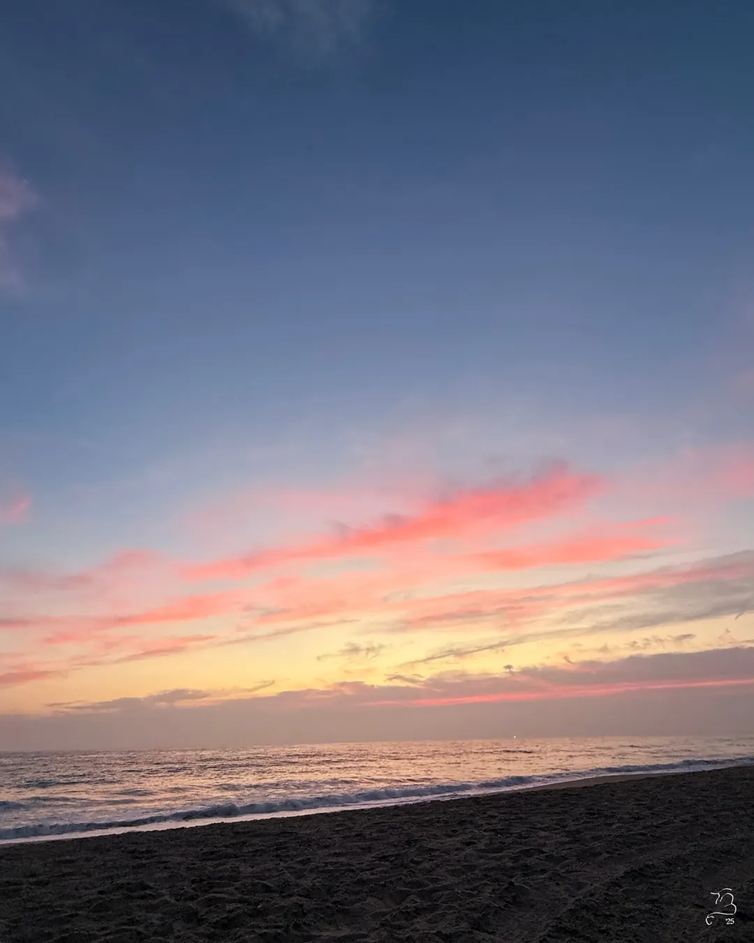 Pink afterglow over Hermosa Beach