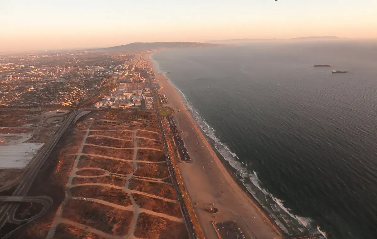 El Segundo coastline (aerial)